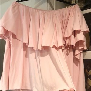 Off the shoulder top, blush